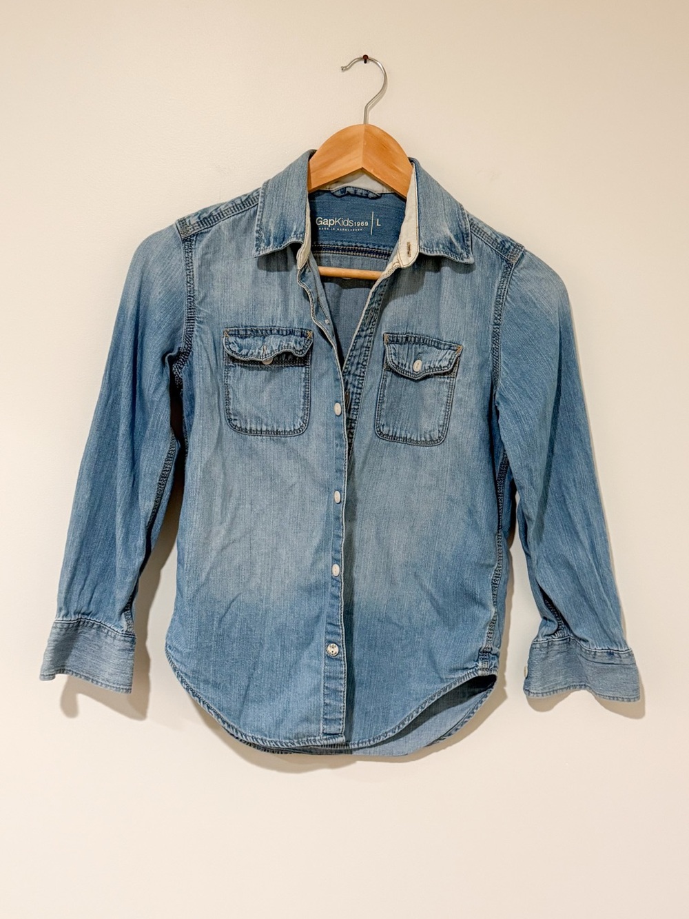 GAP Light Blue Denim Button-Down Shirt